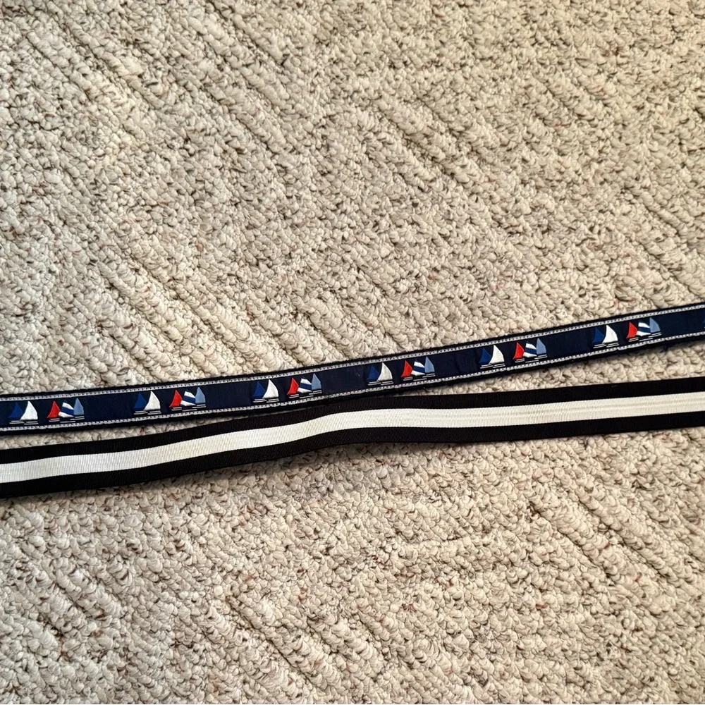 Janie & Jack S/2 Belts Sailboat Design and the Black & White Stripe size 6-8